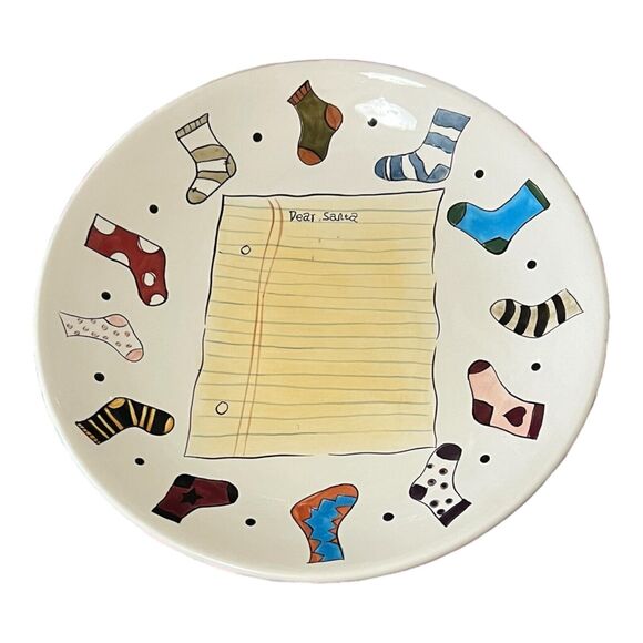 TABLETOPS Lifestyles Dear Santa Hand Painted Hand Crafted Decorative Plate 11.5" - Picture 2 of 8